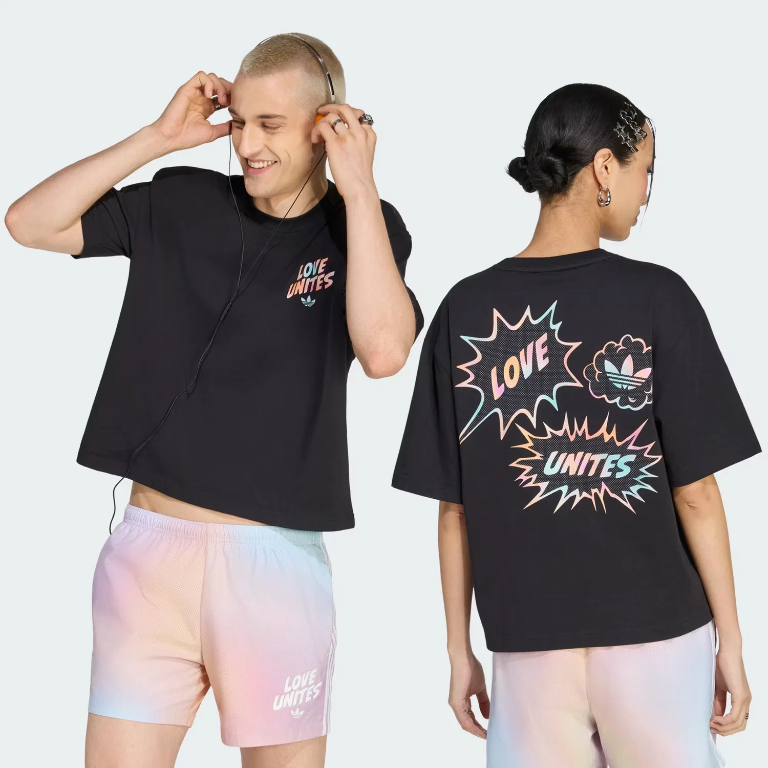 Футболка унисекс с графическим принтом Love Unites Graphic Tee Adidas Originals, черный — фото 2