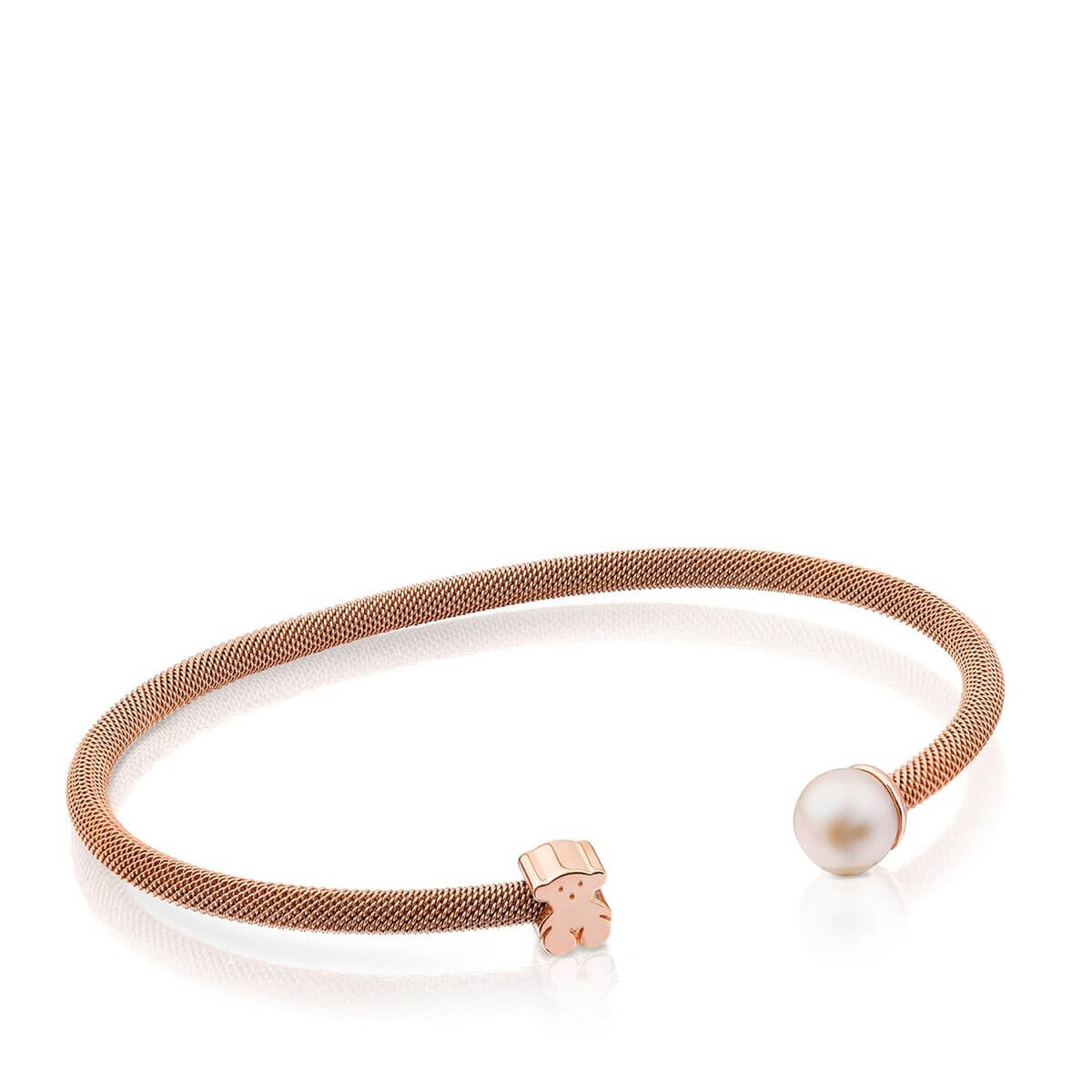 

Браслет Tous Icon Mesh With 6,5mm Pearl, розовое серебро/сталь