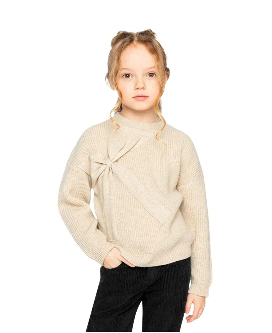 Свитер с бантом из коллекции Black Caramel Deux par Deux, Beige — фото 3