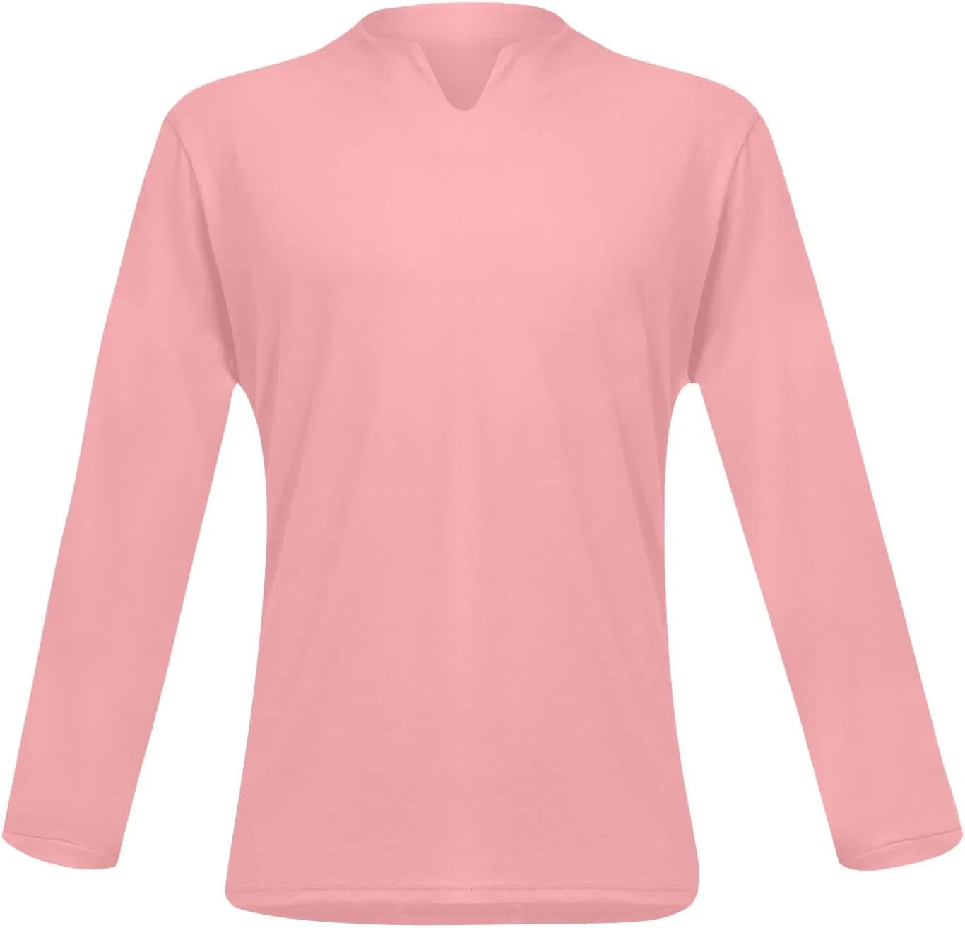 Мужская футболка с длинным рукавом V-образным вырезом, Pink — фото 4