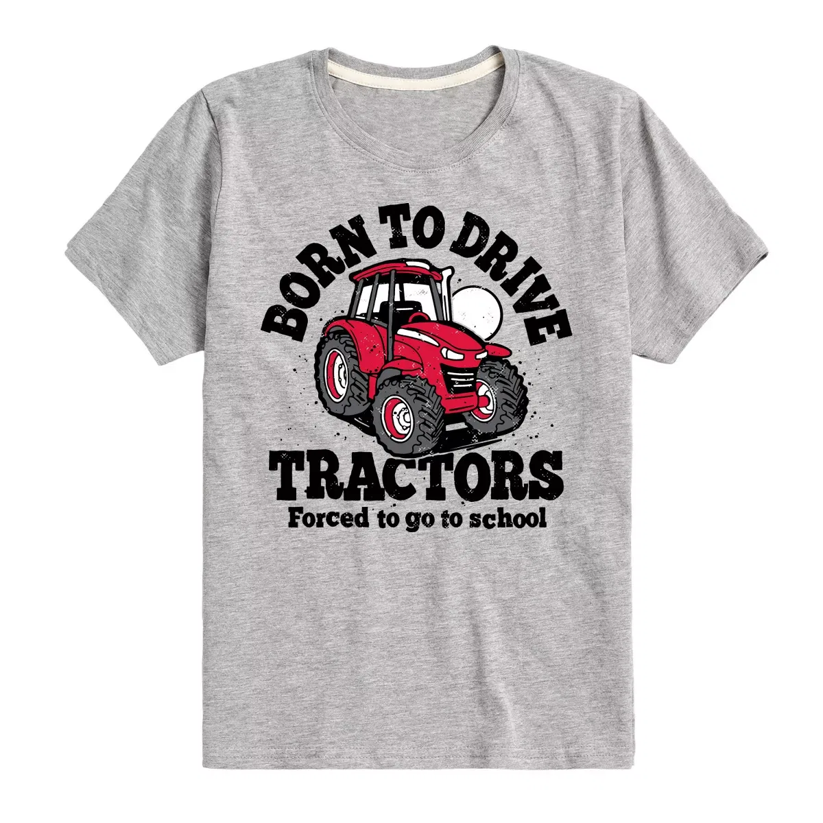 Детская футболка для мальчиков с коротким рукавом Born To Drive Tractors School Instant Message, Yellow