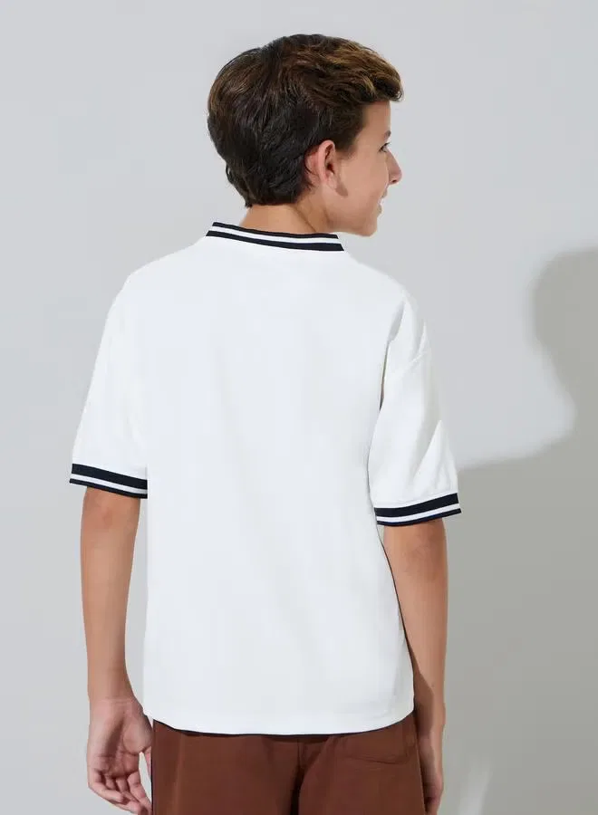 Styli Футболка спортивная с принтом для мальчиков-подростков, off white — фото 4