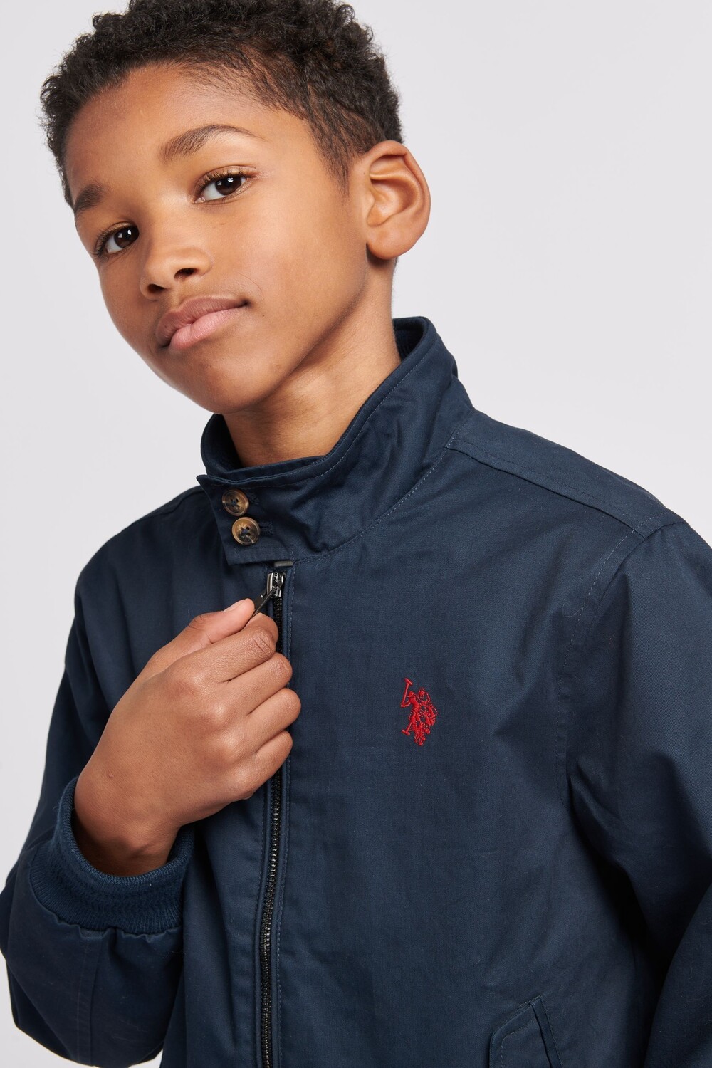 Куртка Харрингтон из хлопкового твила для мальчика U.S. Polo Assn, синий — фото 2