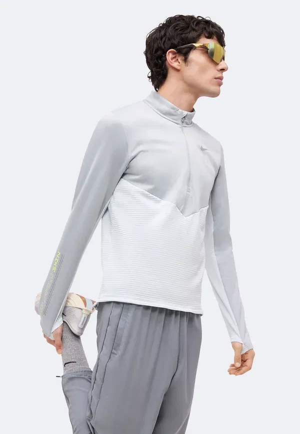 Толстовка из флиса Nike Performance pure platinum, light smoke grey, volt, серый — фото 4