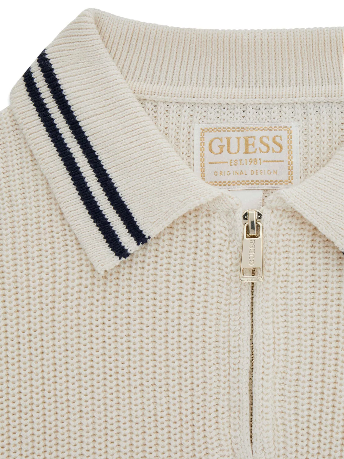 Пуловер стандартного кроя для девочки Guess, кремовый — фото 3