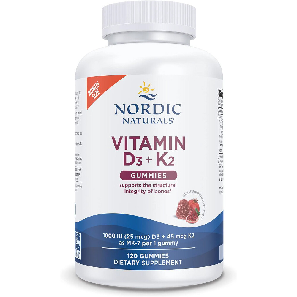 

Витамин D3 + K2 Nordic Naturals, 1000 МЕ, гранат, 120 жевательных мармеладок
