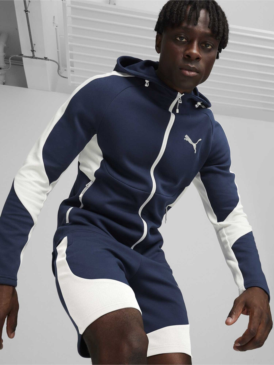 

Толстовка Puma EVOSTRIPE Full-Zip Hoodie DK, синий