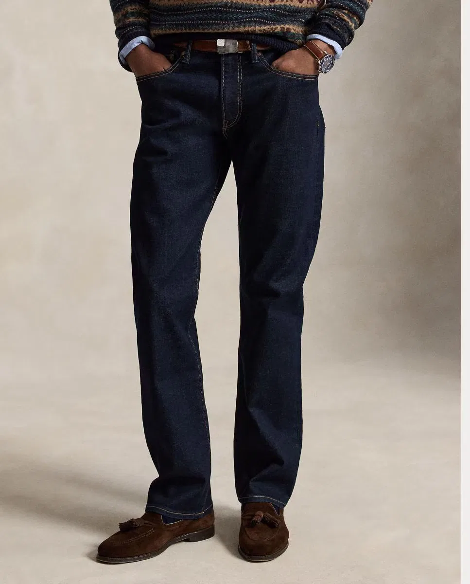 Мужские джинсы из хлопка, Straight Elástico, Polo Ralph Lauren, темно-синий — фото 2
