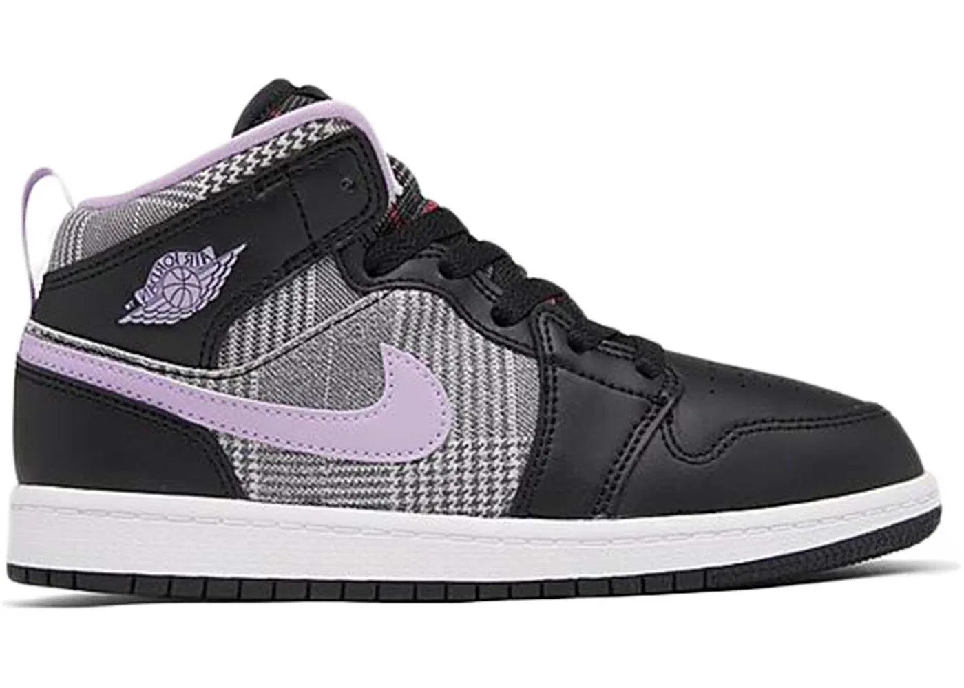 Детские кроссовки Lifestyle Jordan 1 Mid Jordan, Black/Lilac/White/Metallic Silver