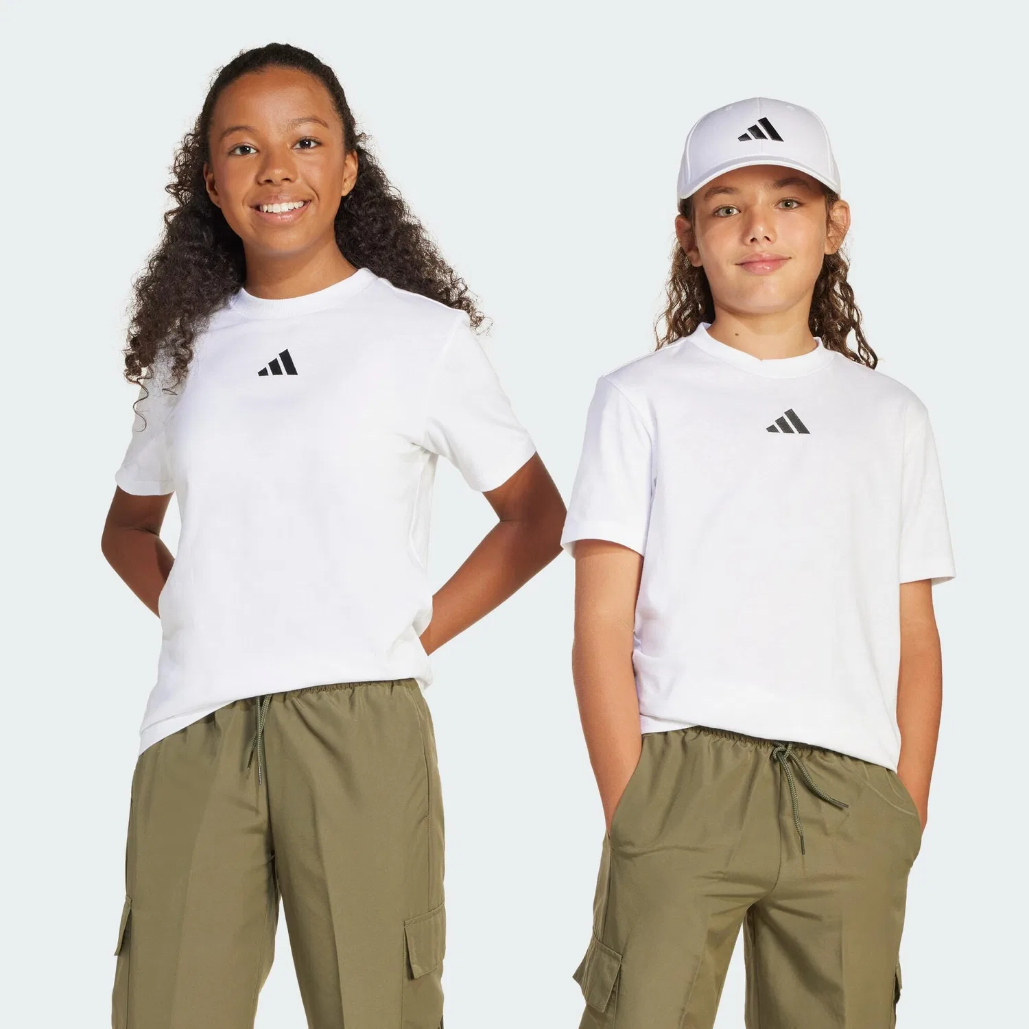 Детская футболка с круглым вырезом Essentials Kids T-Shirt Adidas, Weiß Schwarz