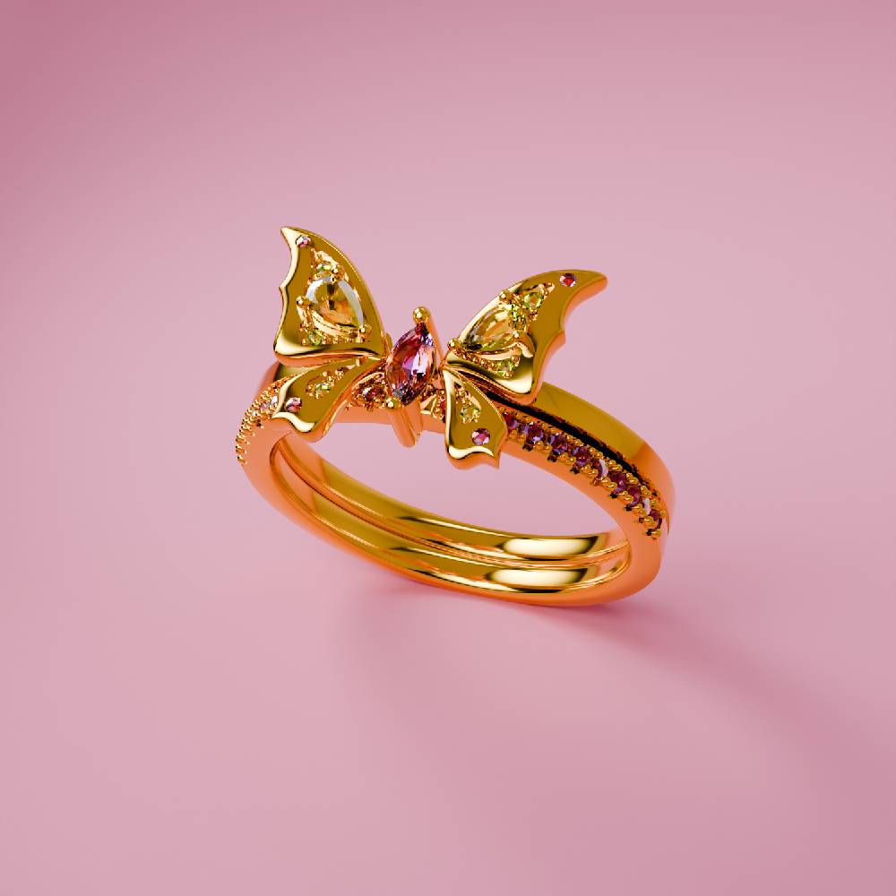 

Набор колец Winx Club X Gadget4entertainment Flora Enchantix, позолоченное серебро
