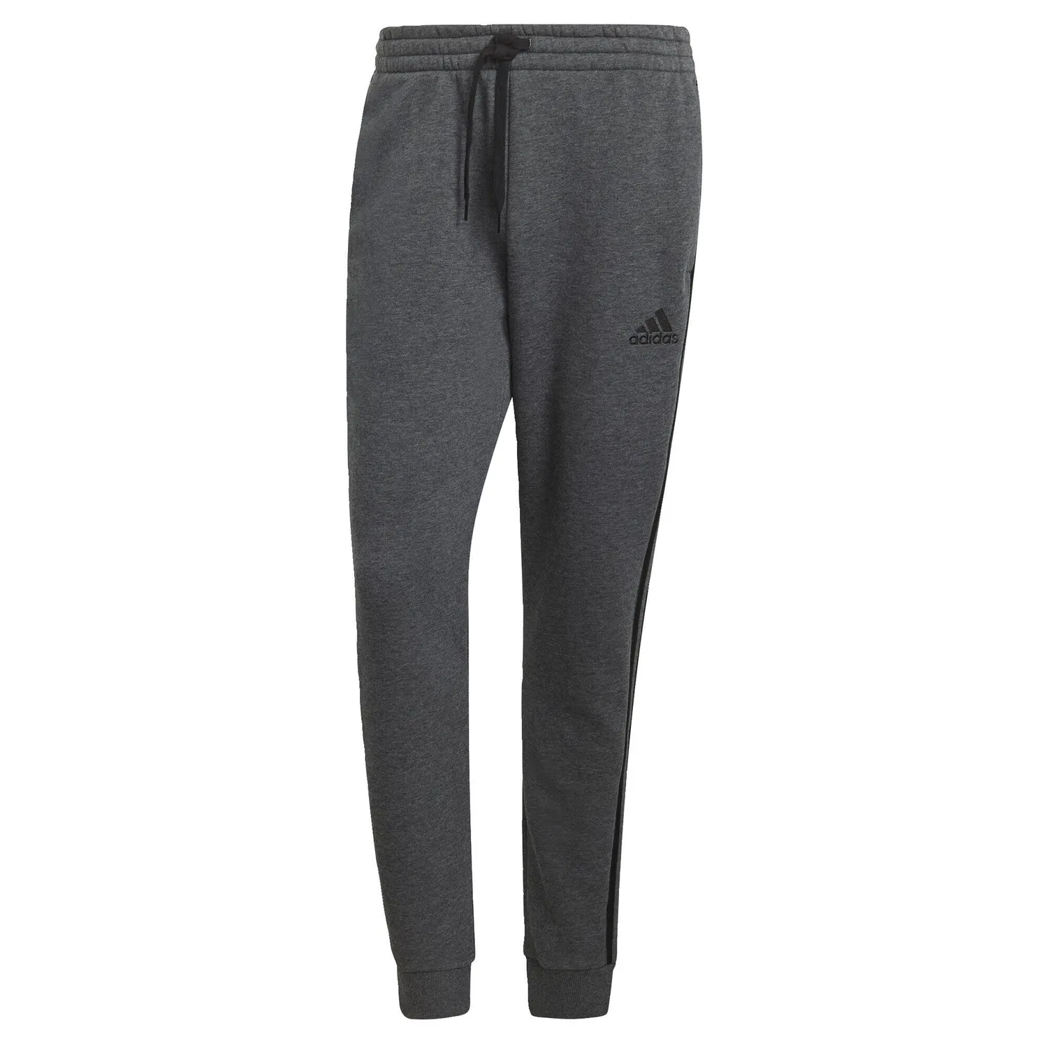 Мужские спортивные штаны из флиса с tapered cuff Essentials 3-Stripes Adidas, Dunkelgrau Schwarz