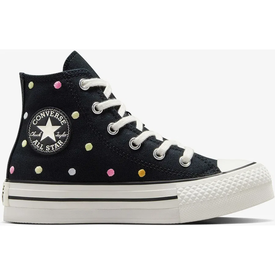 Детские повседневные кроссовки с принтом в горошек Converse Chuck Taylor All Star Eva Lift Polka Dots, Черный