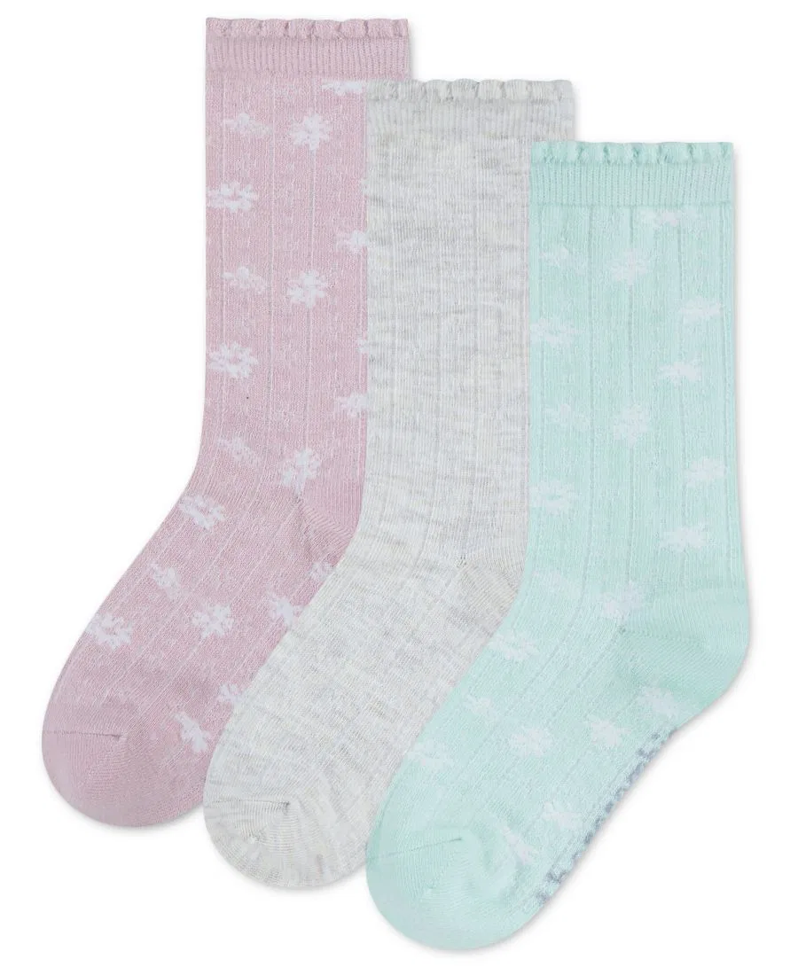 Комплект носков с цветочным принтом, 3 пары abercrombie kids, Chalk Pink