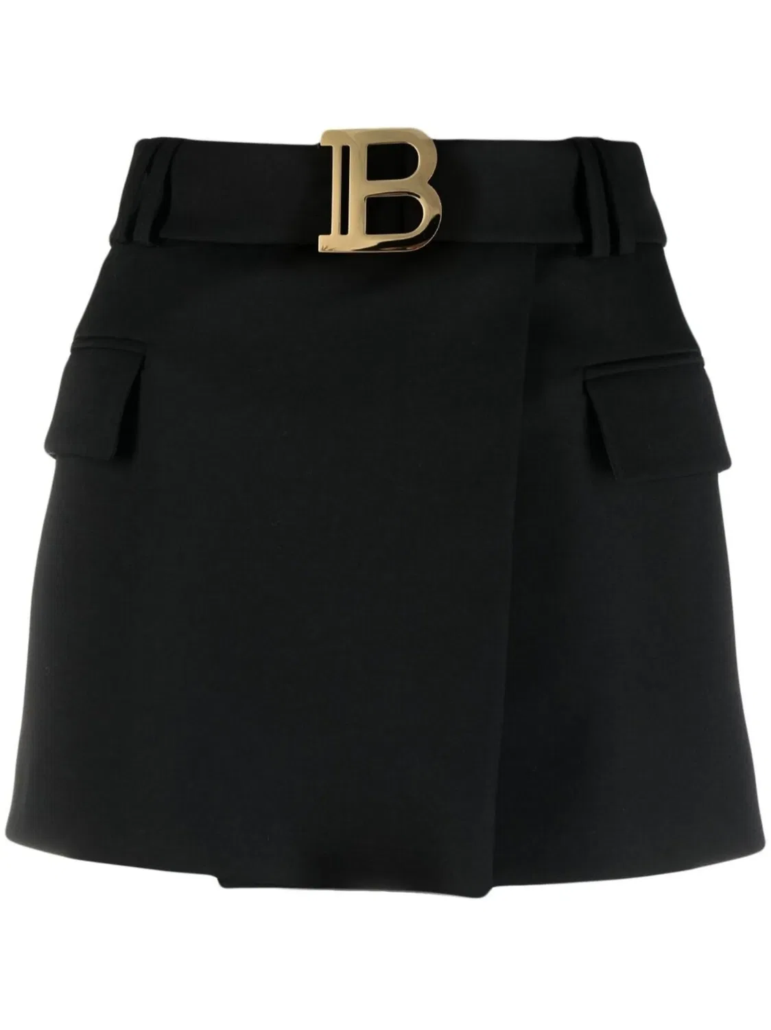 Юбка на запах B-logo черная Balmain, черный