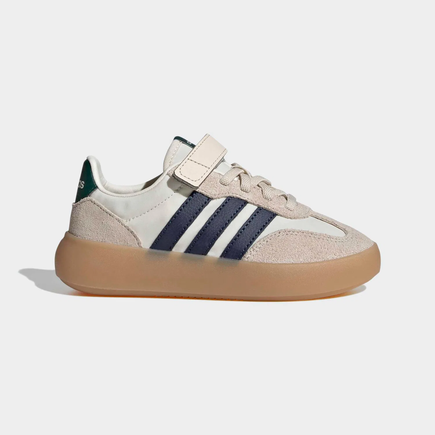 Детские кроссовки с T-образным носком Adidas, Off White/Collegiate Navy/Collegiate Green — фото 2