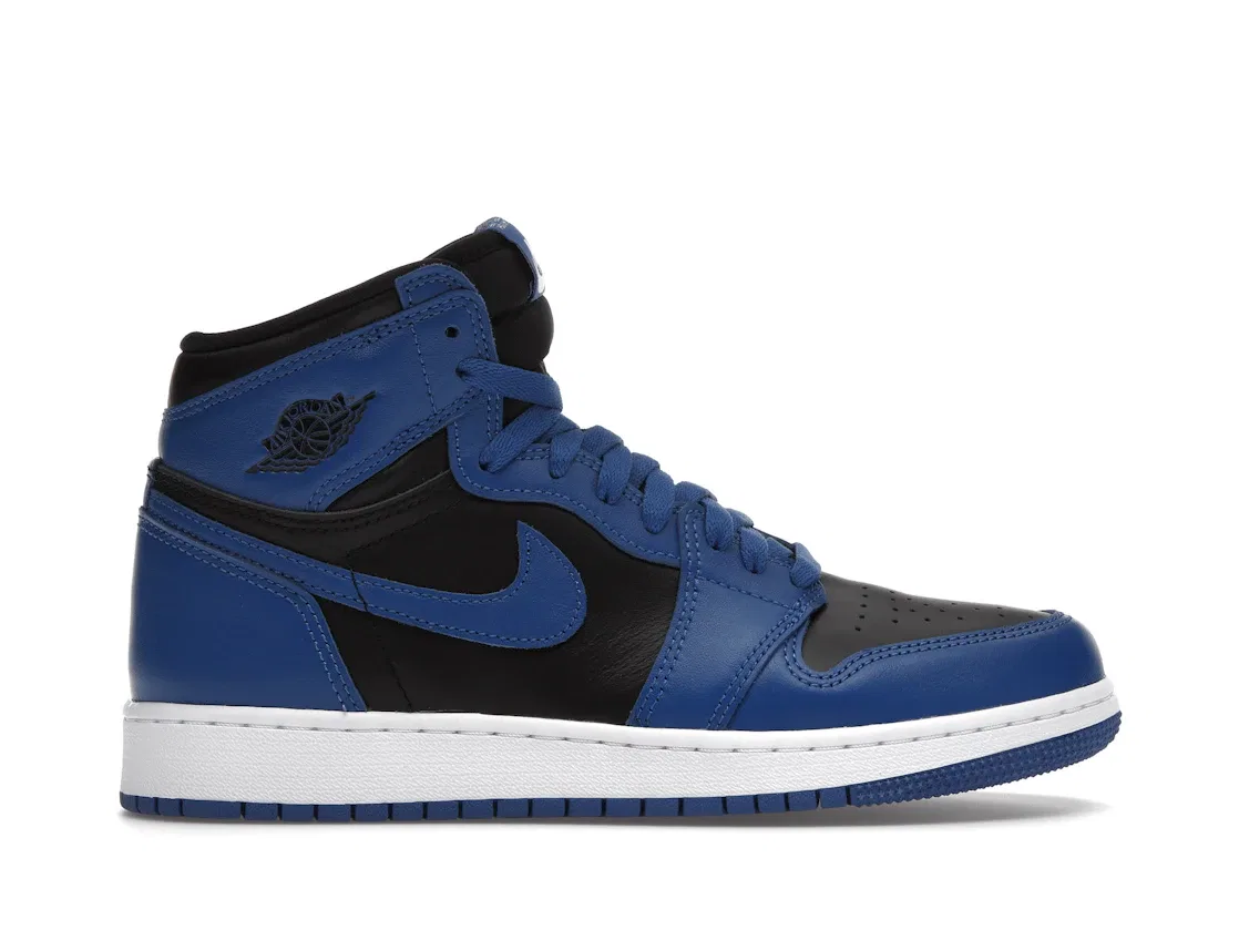 Детские кроссовки для мальчиков высокие с heritage стилем Jordan 1 Retro High OG Jordan, Dark Marina Blue/Black-White