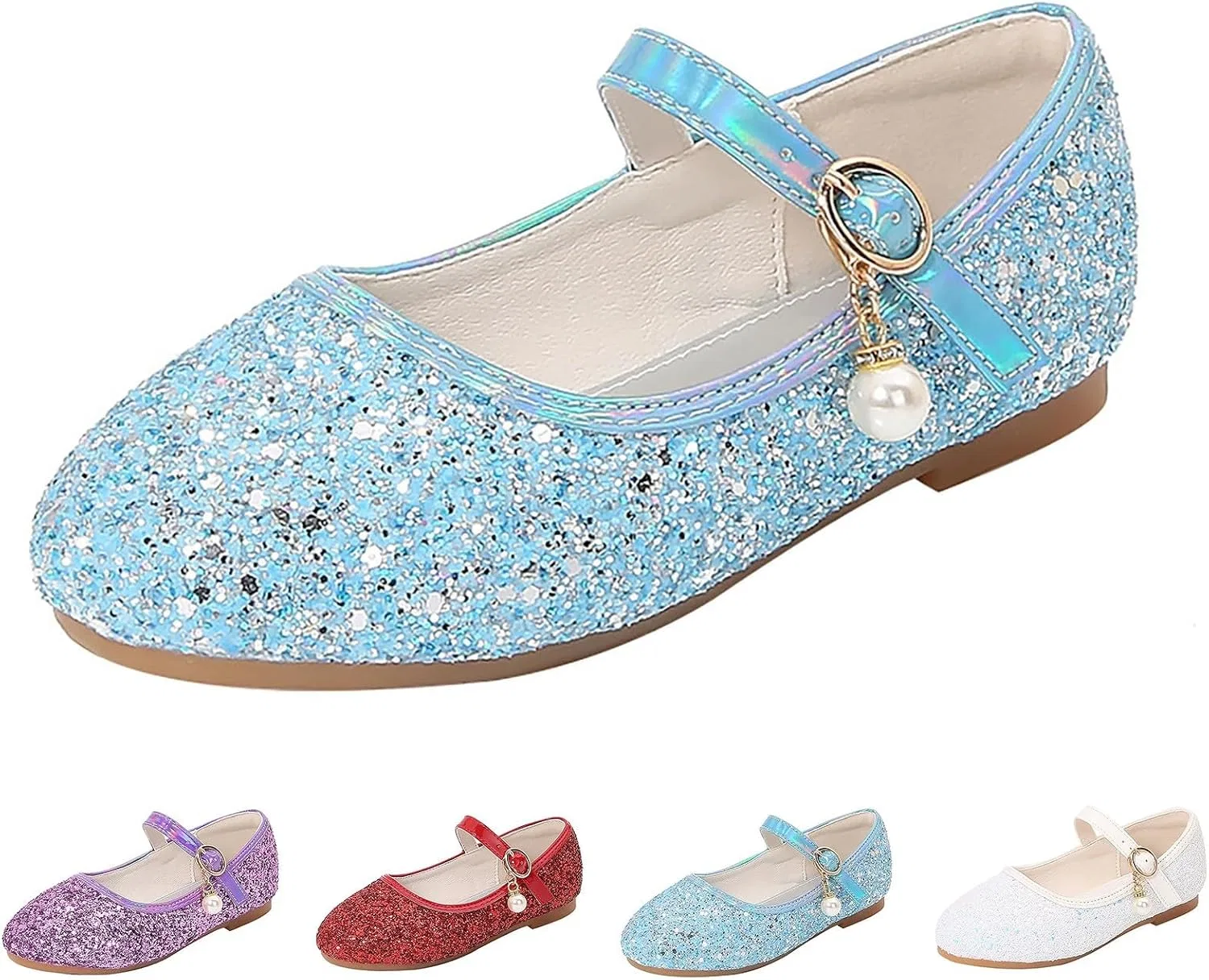 Детские туфли для девочек с блестками Mary Jane Flats, Blue