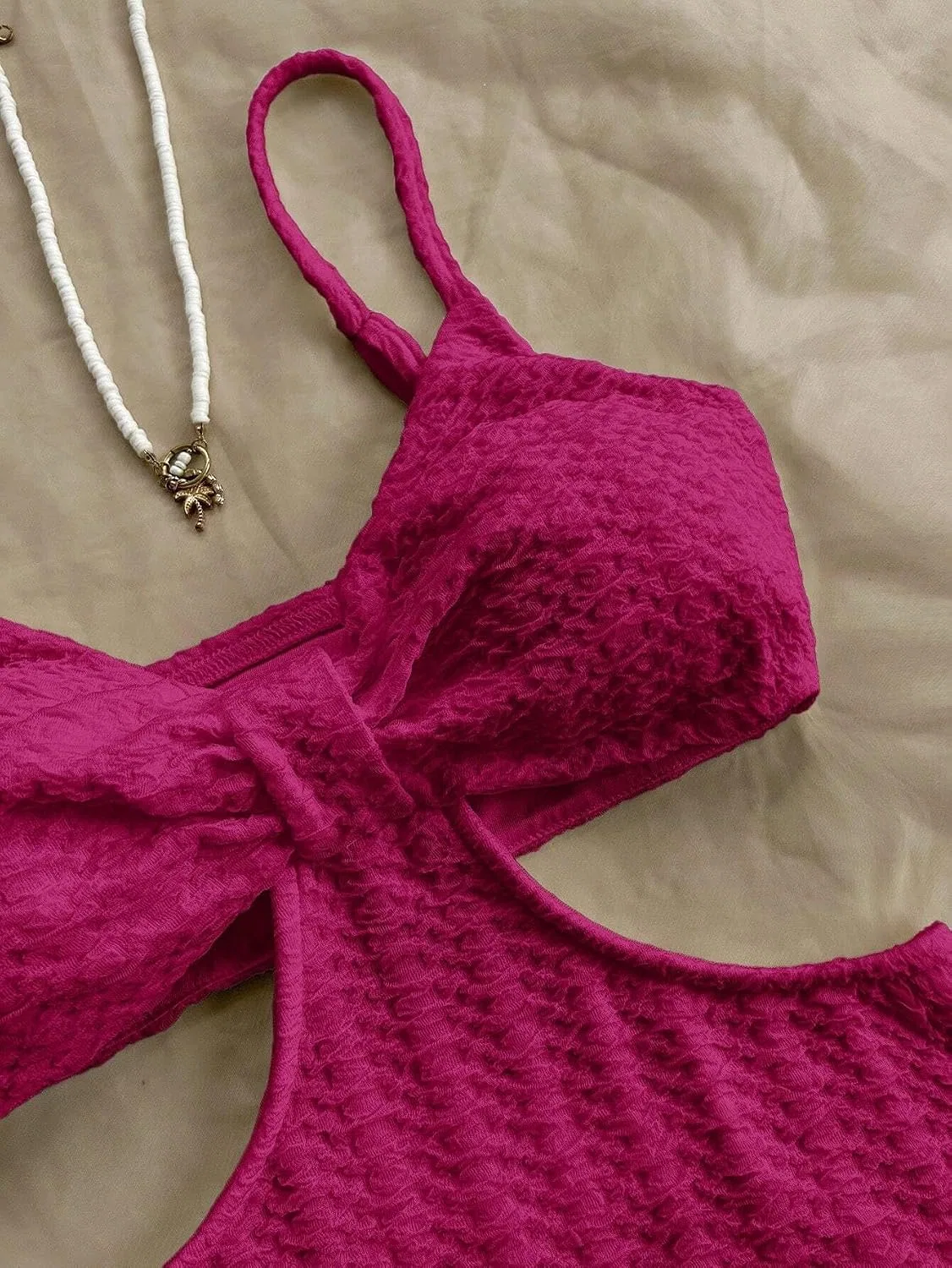 Женское миди платье с вырезом на бедре Cami, Hot Pink — фото 3