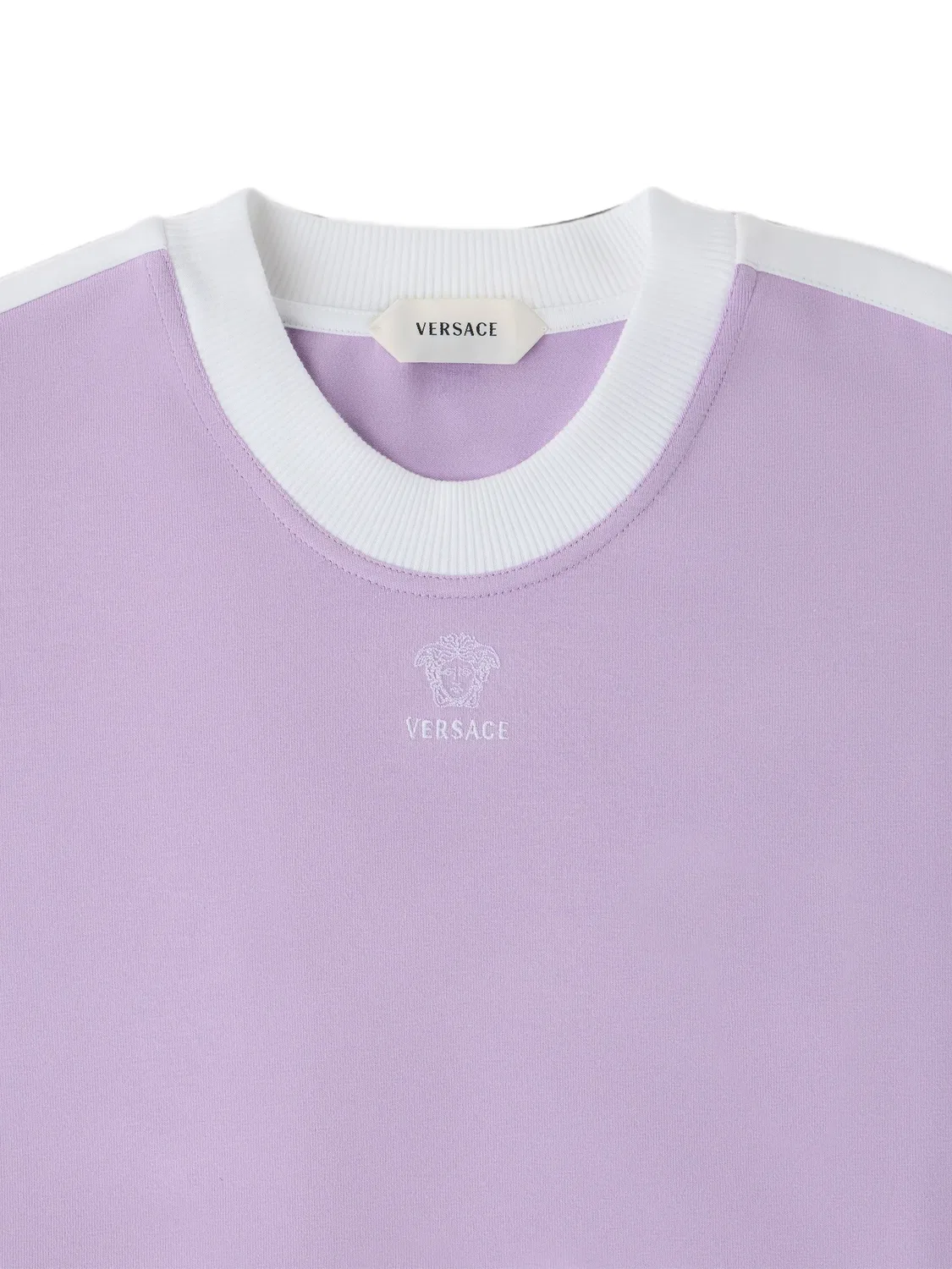 Футболка из стрейч-хлопка фиолетовая Versace, фиолетовый — фото 2