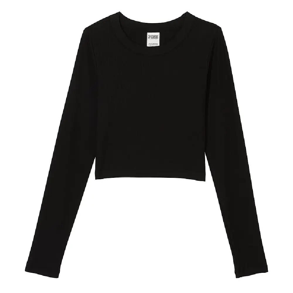 

Лонгслив Victoria's Secret Pink Crop, черный