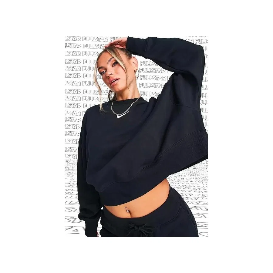 Женский свитшот оверсайз из флиса Nike Sportswear Essential, Черный — фото 2