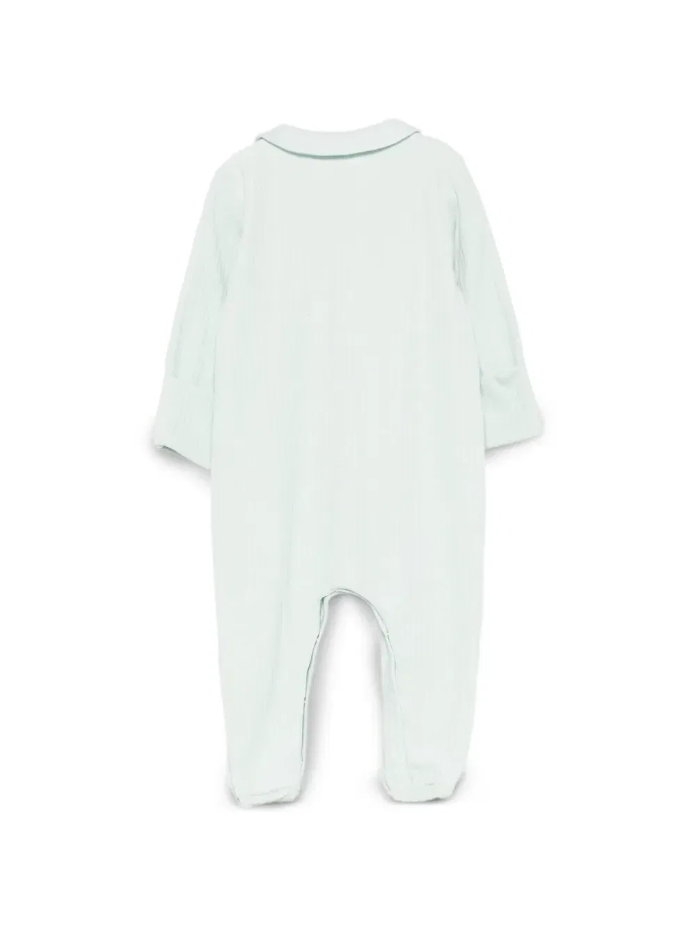 Пижама в рубчик с сердечным мивом Petit Bateau, зеленый — фото 2
