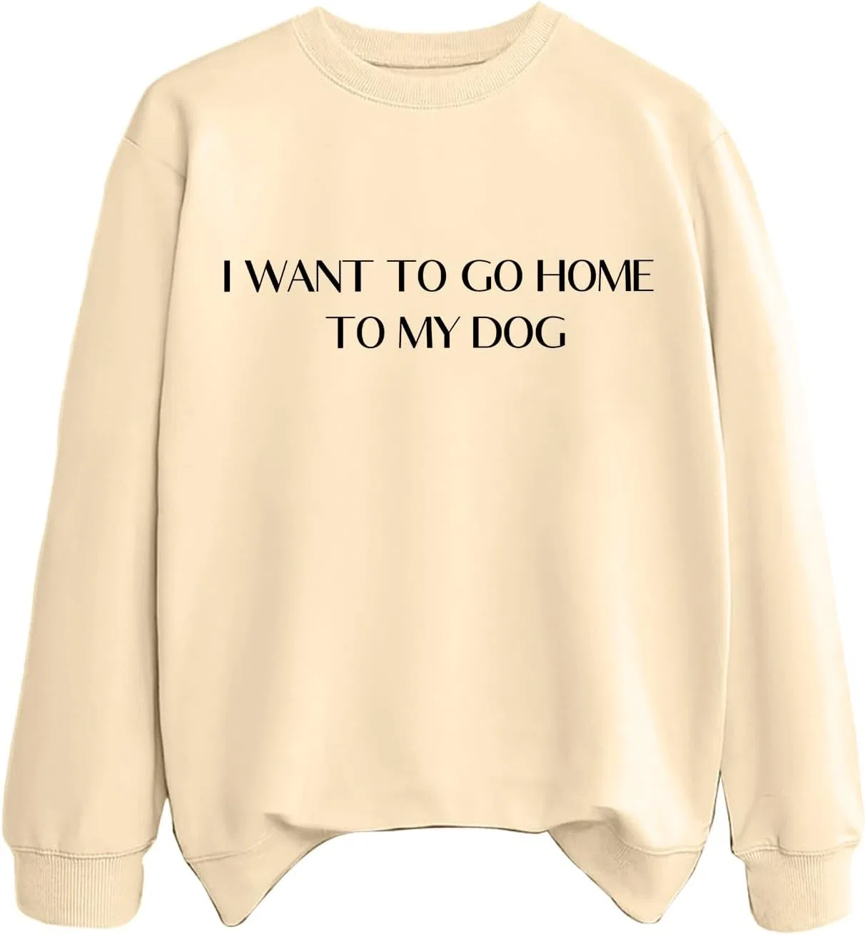 Женский свитшот с принтом I Want To Go Jone To My Dog, бежевый