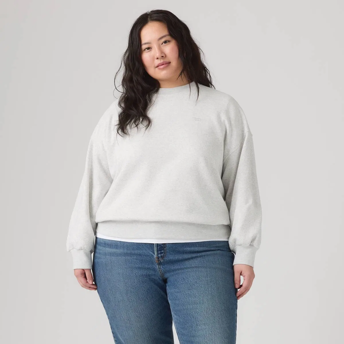 Повседневная толстовка с круглым вырезом (большие размеры) Levi's, Frosty Grey Heather - Grey — фото 3
