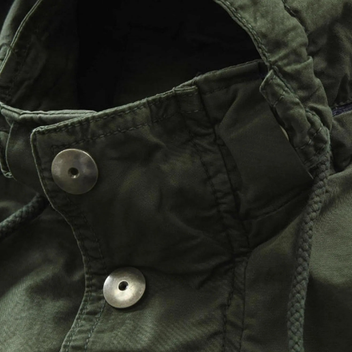 Мужское пальто из шерстяной смеси с принтом, Military Jacket, армейский зелёный — фото 2