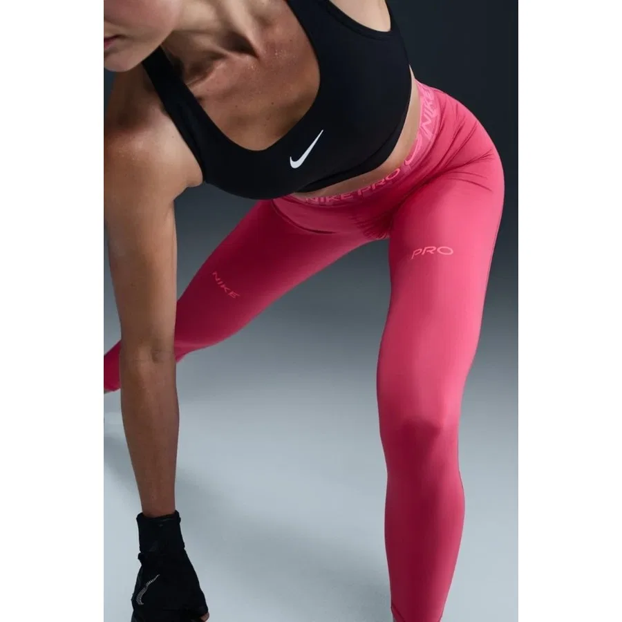 Леггинсы спортивные с принтом Nike Pro Mid Rise 7/8 Graphic, Nike, Розовый — фото 3