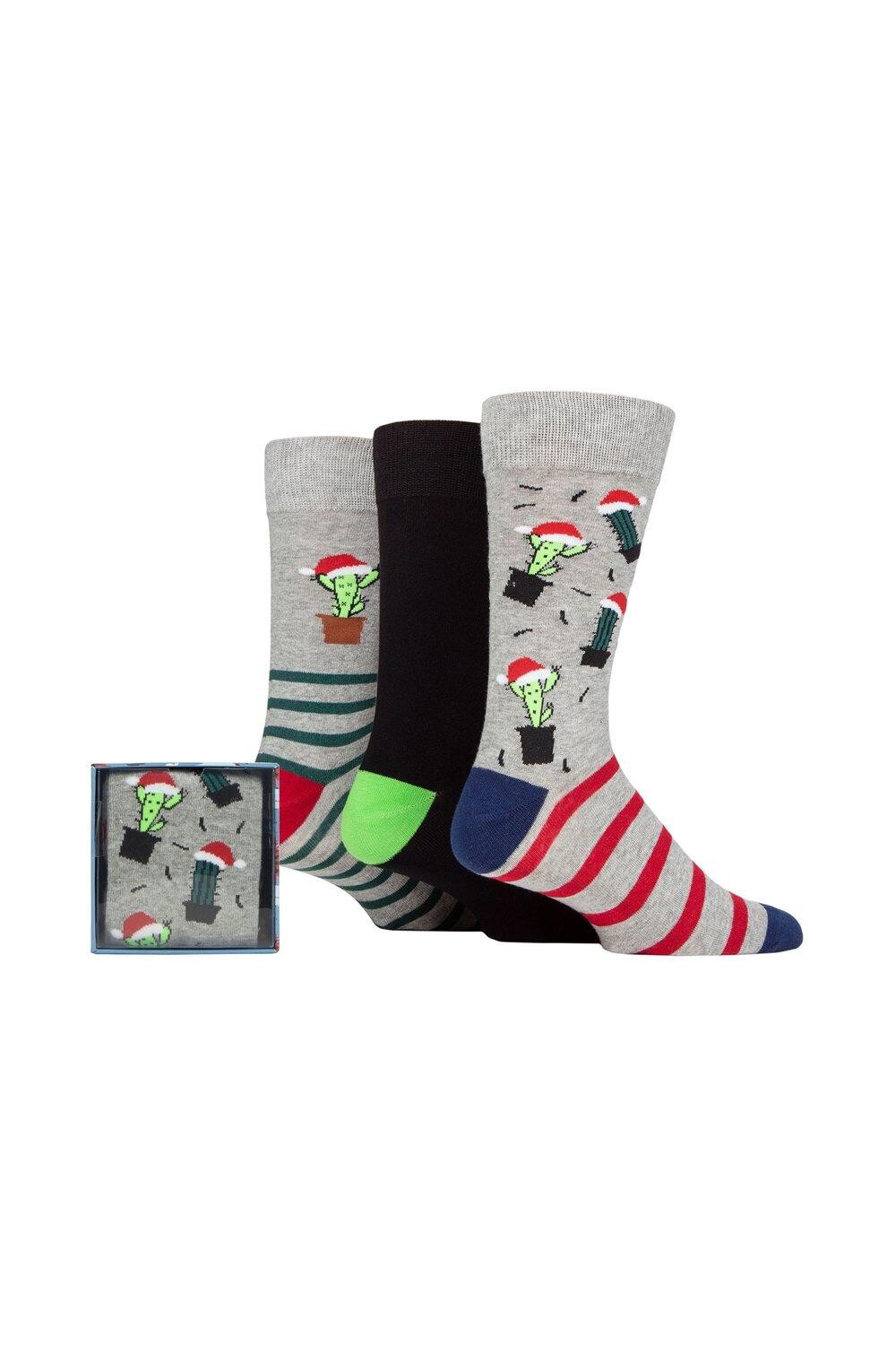 

3 пары носков в подарочной упаковке Winter Wonderland Christmas Cube SOCKSHOP Wild Feet, зеленый