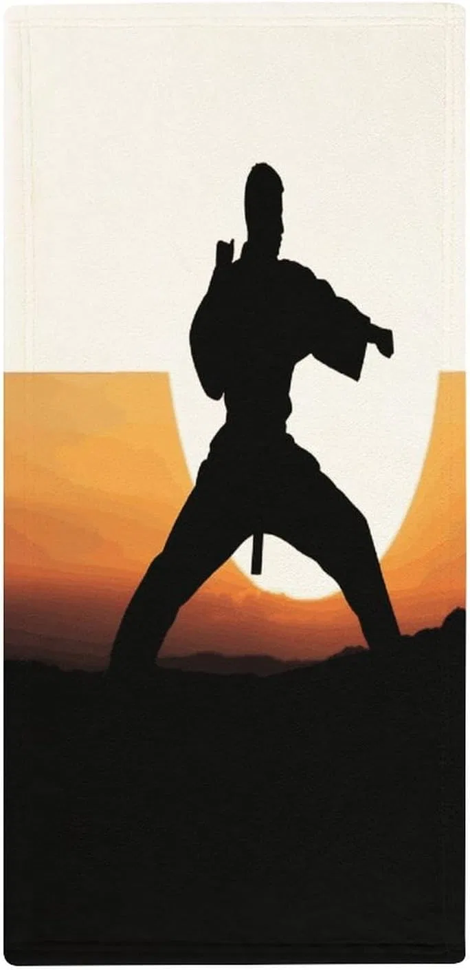 Махровая салфетка, KLSVTMEA, 1 шт, 72.9x35.1 см, Karate-silhouette