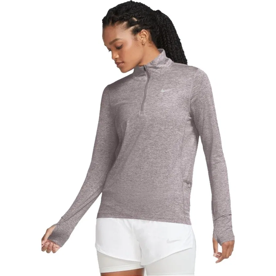 Женский спортивный топ с четвертью молнией Dri-Fit Running Element Half Zip Long Nike, Сиреневый