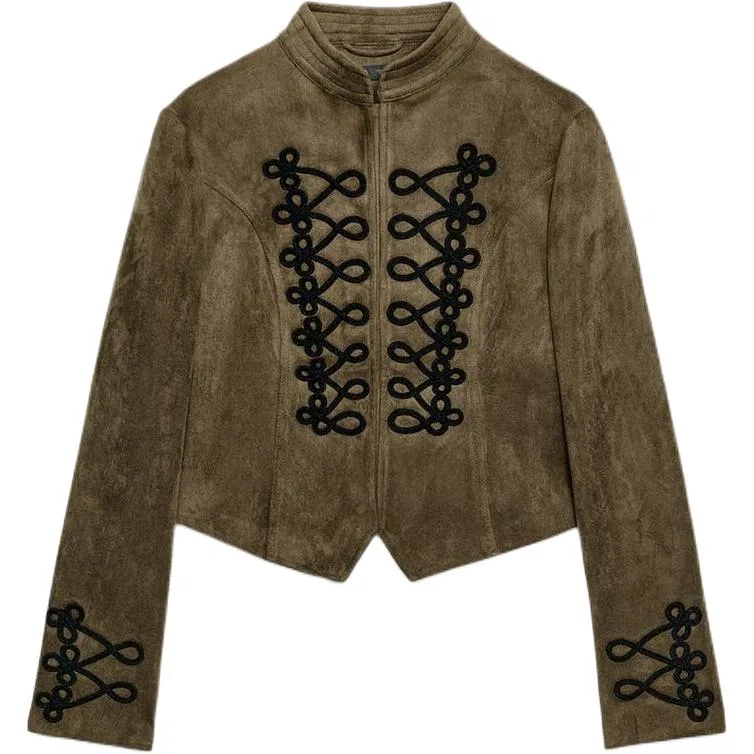 Женская куртка с воротником-стойкой Medium Khaki ZARA, Medium Khaki