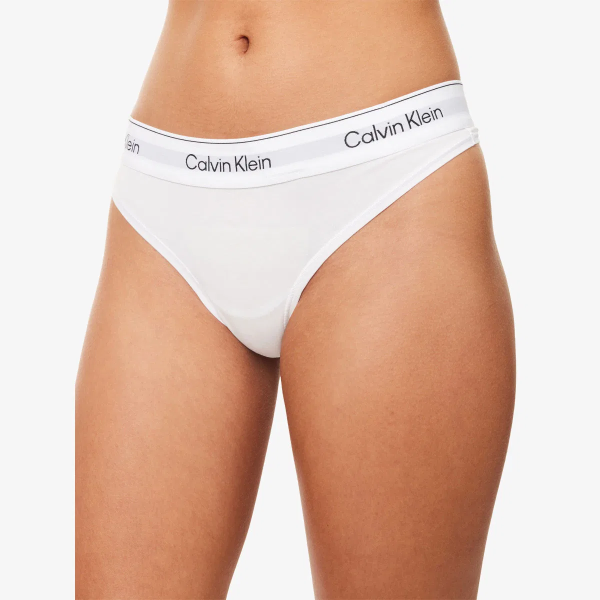 Трусики-стринги icon из смеси хлопка и модала Calvin Klein, белый — фото 3