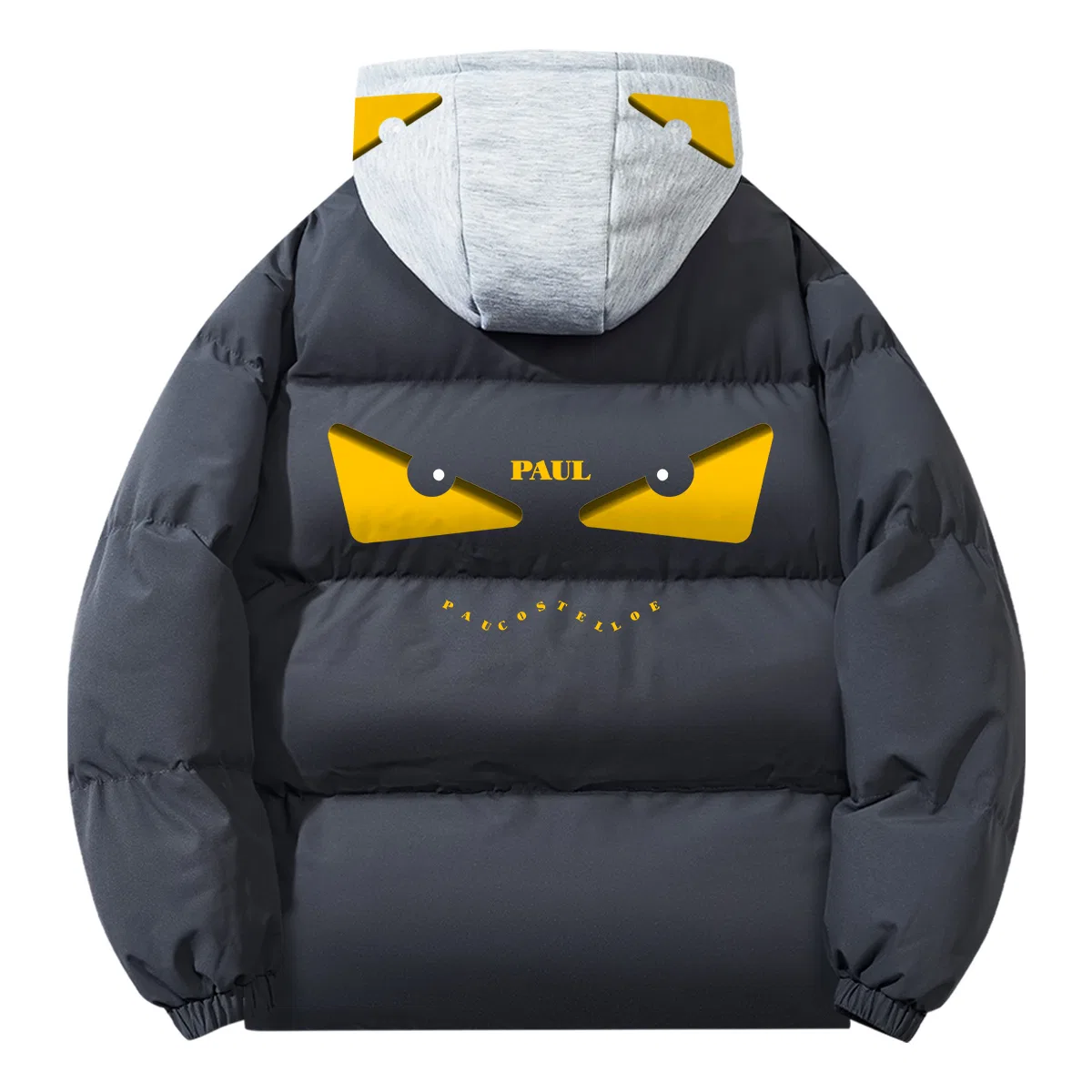 Детский пуховик Dark Gray Yellow Logo Paul Costelloe