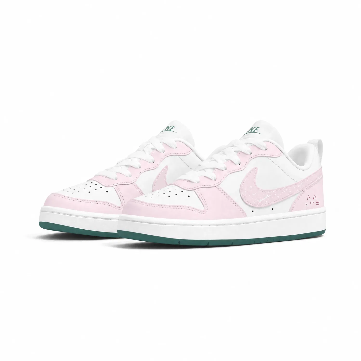 Детские кеды для скейтбординга с принтом кота Pink Nike — фото 4