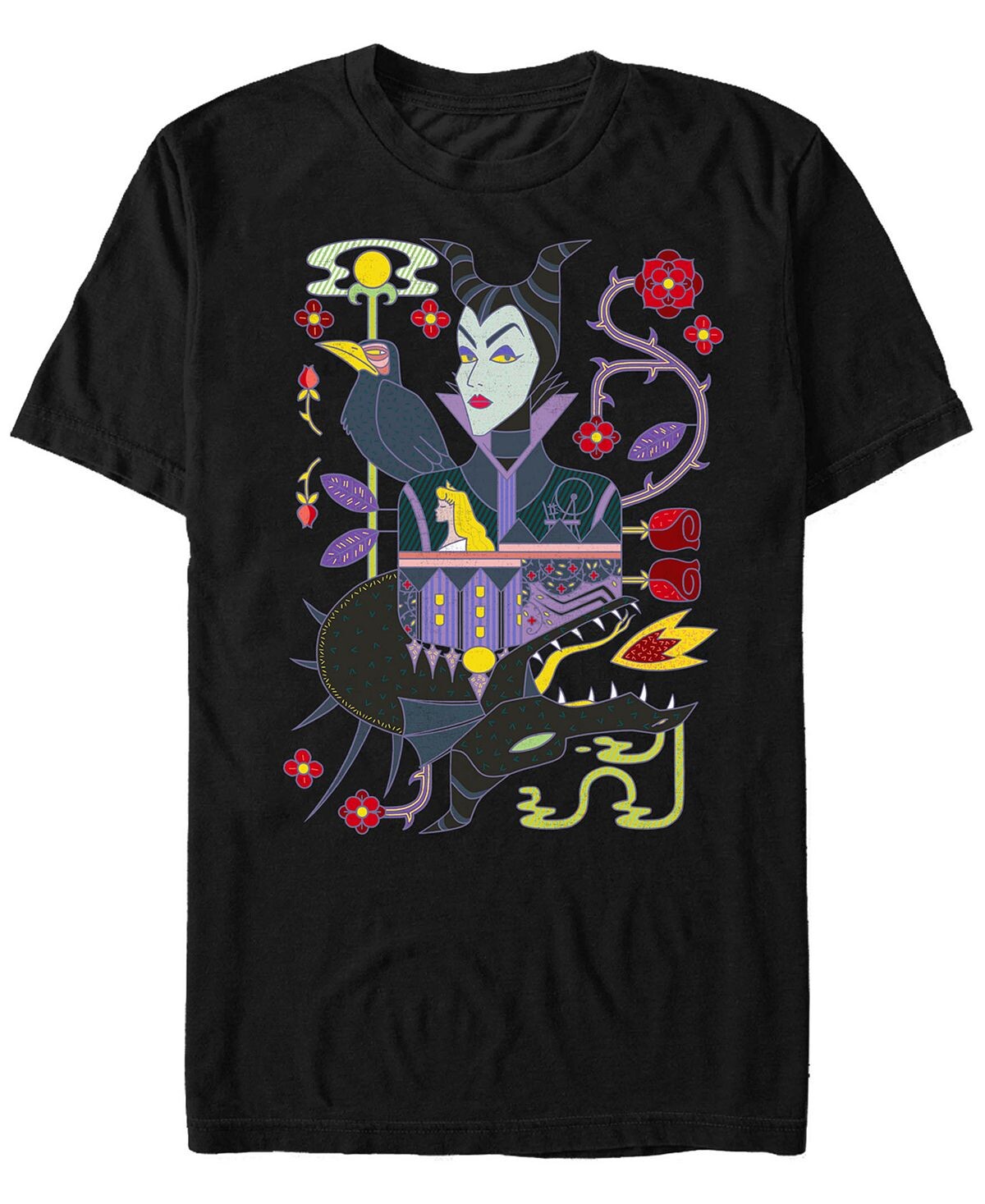 

Мужская игральная карта disney sleeping beauty maleficent, футболка с коротким рукавом Fifth Sun, черный