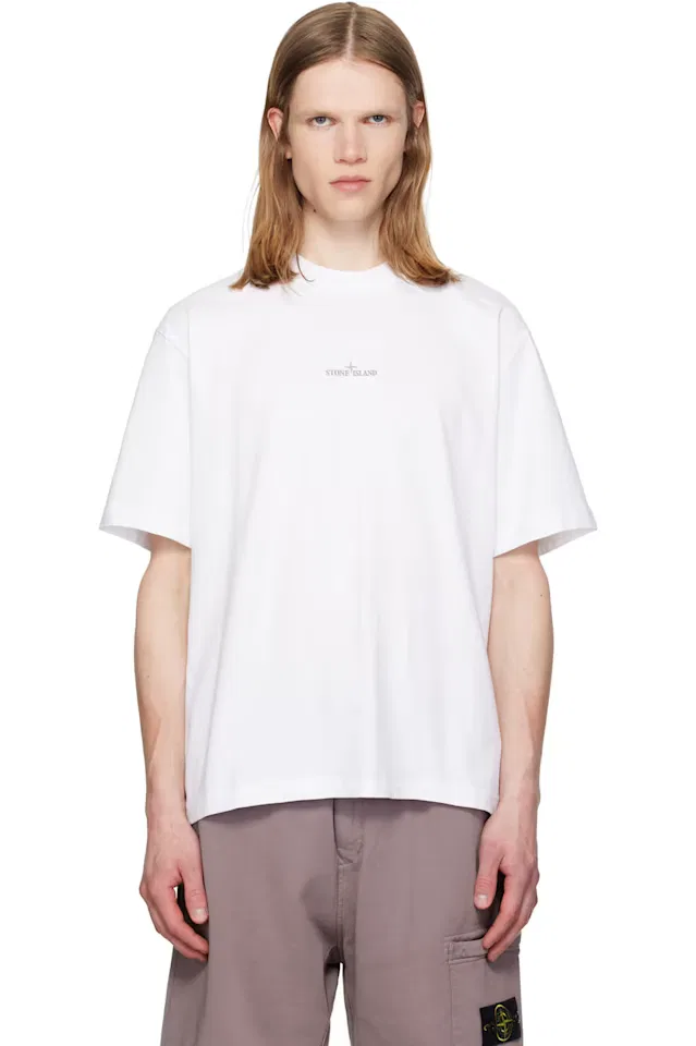 Белая футболка из чесаного органического хлопка 2100001 Stone Island