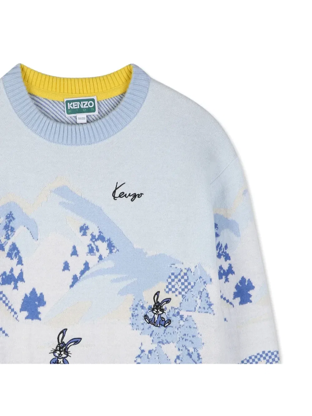 Свитер с графичным принтом Kenzo Kids, синий — фото 3