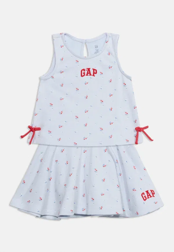 Комплект из юбки-шорт с бантом и мини-юбки Gap, синий — фото 3