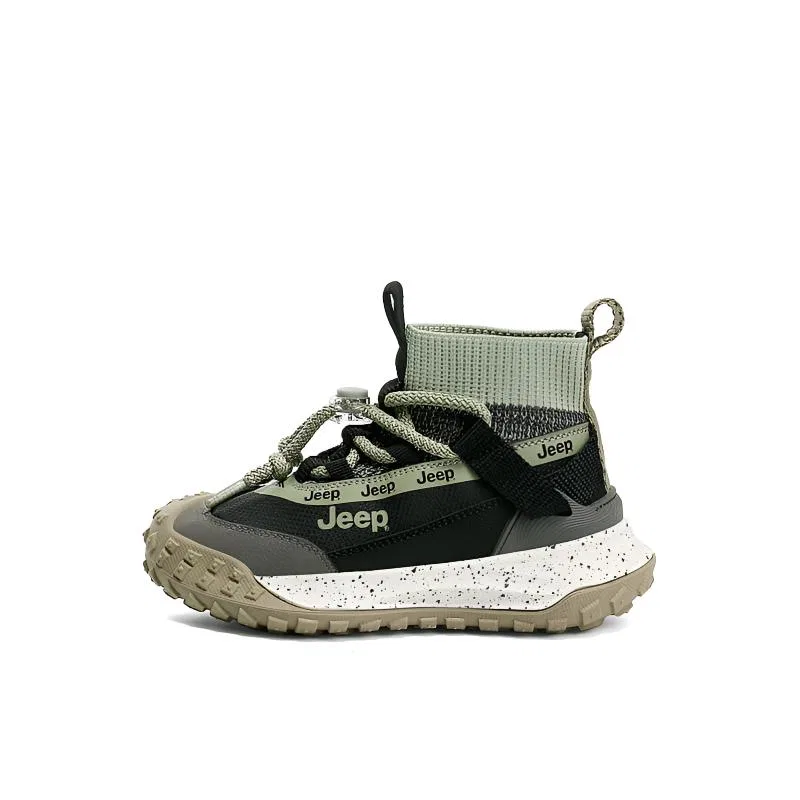 Детские ботинки высокие с флисовой подкладкой Jeep, Mystic Cloud Green/Obsidian Black