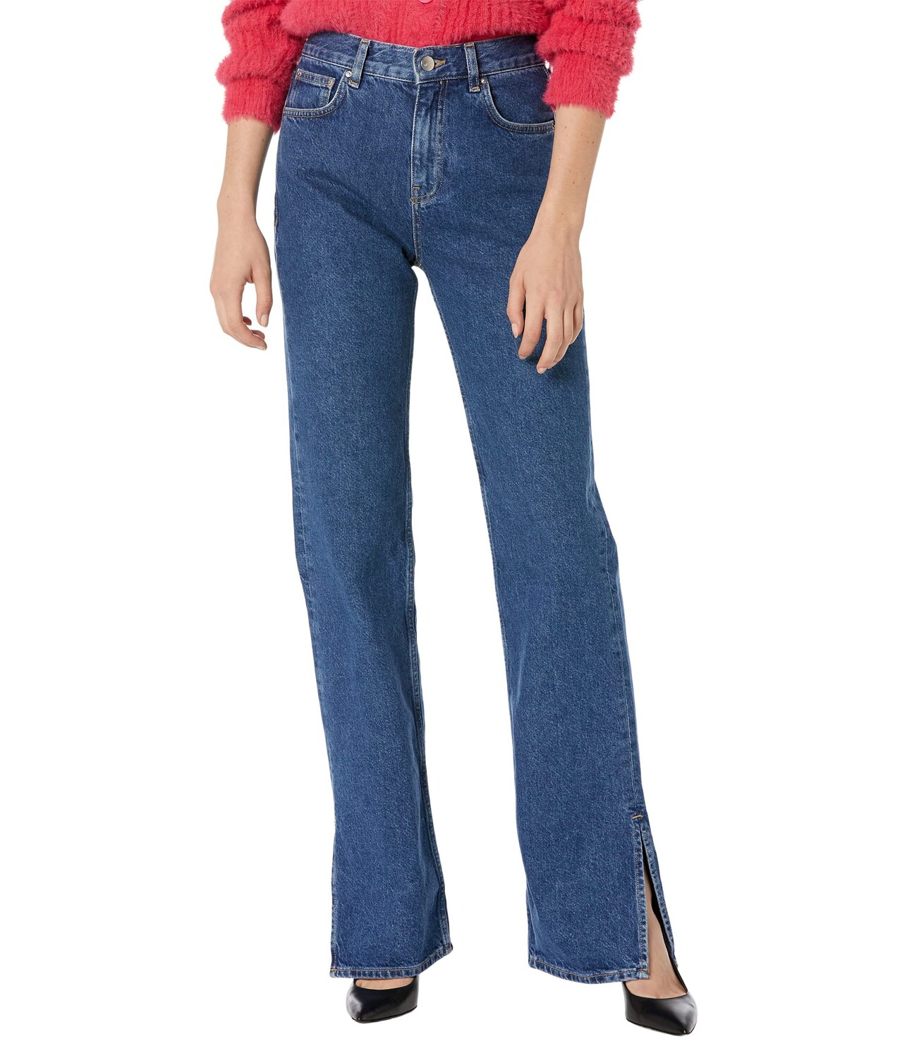 

Джинсы MANGO, Silvia Straight Leg Jeans with Side Slit