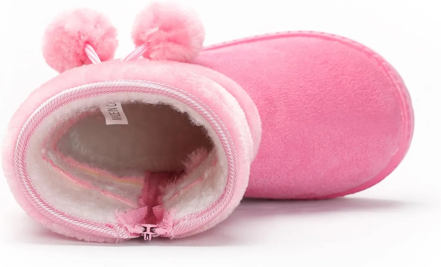 Детские зимние ботинки для девочек и мальчиков с мехом Yeeteepot, Pink — фото 3