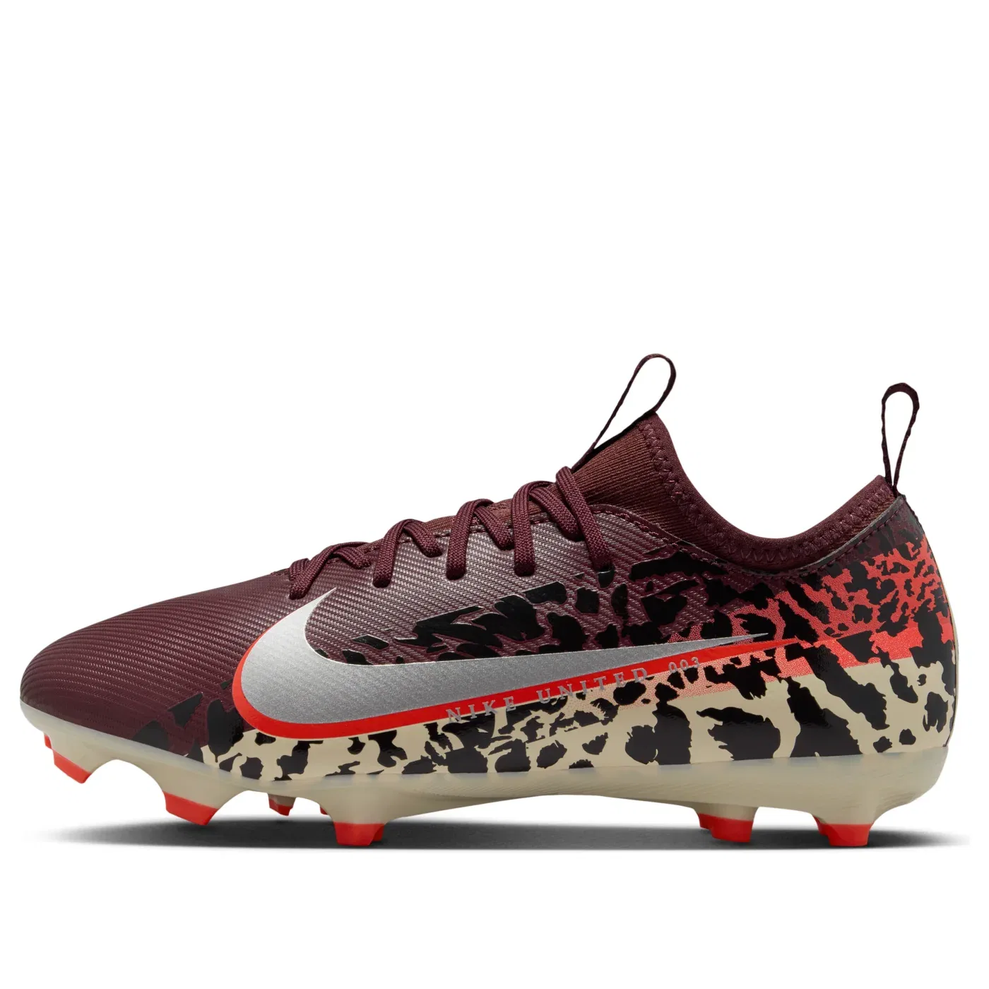 Детские кроссовки Mercurial Vapor 16 Academy FG/MG 'Burgundy Crush University Red Nike, Burgundy Crush/University Red/Fossil/Metallic Silver