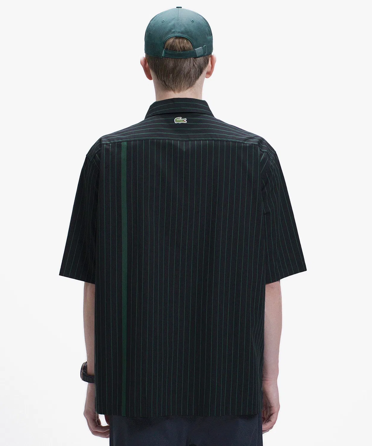 Мужская рубашка с длинным рукавомPanel Stripe LACOSTE, Dark Green — фото 4