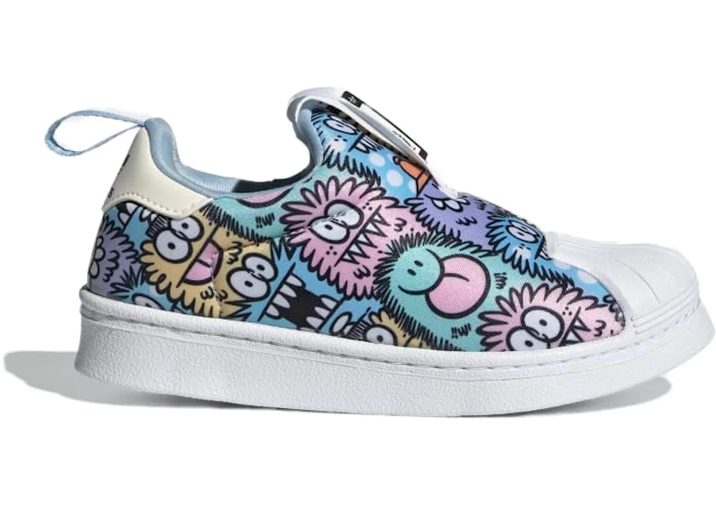 Детские кроссовки Lifestyle без шнурков Adidas Superstar 360, Clear Sky/Clear Sky/Cloud White