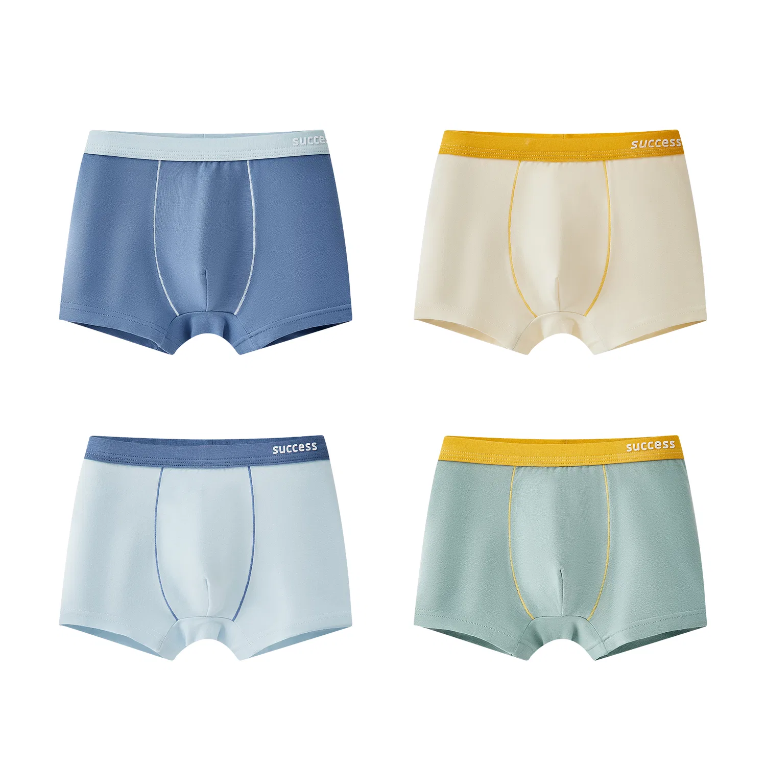 Детские трусы 4 штуки Ice Blue Light Yellow Light Blue Gray Green MIIOW