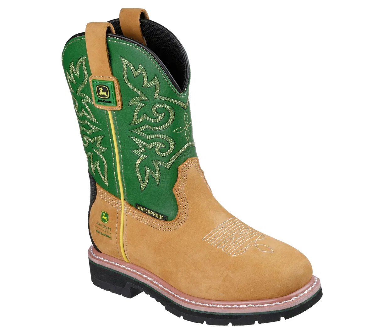 Детские кроссовки John Deere Waterproof Rowood - Boulder Valley Skechers, серый/жёлтый — фото 4